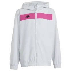 Adidas Kinder Full-Zip Hoodie Tiro 25 Essentials clear grey-real magenta