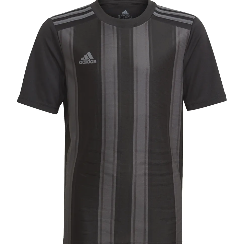 Adidas Kinder Kurzarm Trikot Striped 21 schwarz-grau
