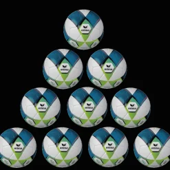 Erima Ballpaket 10x HYBRID Training 2.0 mykonos blue lime inkl. Ballsack | Größe 5