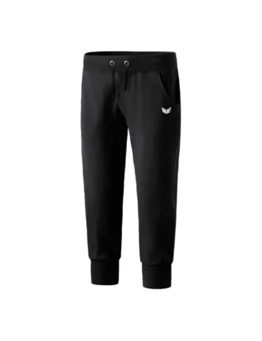 Erima Damen 3/4 Sweathose mit Bündchen schwarz