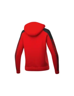 Erima Damen EVO STAR Trainingsjacke mit Kapuze rot schwarz