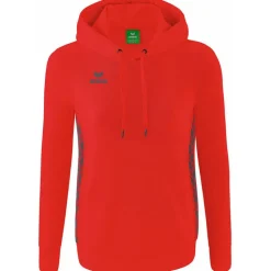 Erima Damen Kapuzensweat Essential Team rot-grau