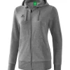erima Damen Kapuzensweatjacke grau melange