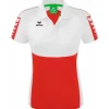 Erima Damen Polo Shirt Six Wings rot-weiß