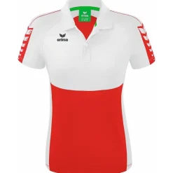 Erima Damen Polo Shirt Six Wings rot-weiß