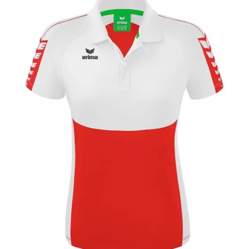 Erima Damen Polo Shirt Six Wings rot-weiß