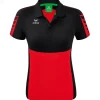 Erima Damen Polo Shirt Six Wings rot-schwarz