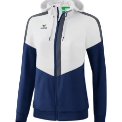 Erima Damen Tracktop Jacke mit Kapuze Squad weiß-blau-grau