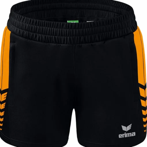 Erima Damen Training Shorts Six Wings schwarz-orange