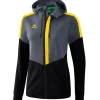 Erima Damen Trainingsjacke mit Kapuze Squad grau-gelb