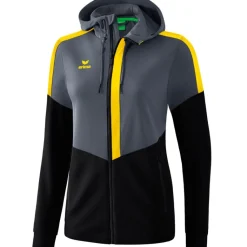 Erima Damen Trainingsjacke mit Kapuze Squad grau-gelb