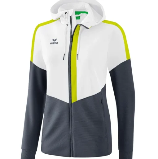 Erima Damen Trainingsjacke mit Kapuze Squad weiß-grau-grün