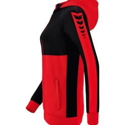Erima Damen Trainingsjacke mit Kapuze Six Wings rot-schwarz