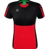 Erima Damen T-Shirt Six Wings rot-schwarz
