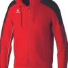 Erima EVO STAR Trainingsjacke mit Kapuze rot schwarz
