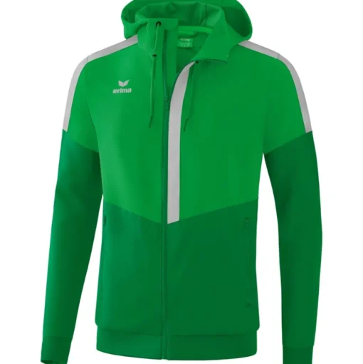 Erima Herren Tracktop Jacke mit Kapuze Squad grün-grau