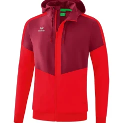 Erima Herren Tracktop Jacke mit Kapuze Squad rot