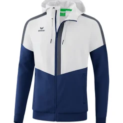 Erima Herren Tracktop Jacke mit Kapuze Squad weiß-blau-grau
