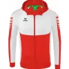 Erima Herren Trainingsjacke mit Kapuze Six Wings rot-weiß