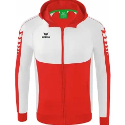 Erima Herren Trainingsjacke mit Kapuze Six Wings rot-weiß