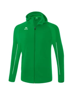 erima Kinder LIGA STAR Trainingsjacke mit Kapuze smaragd/weiß