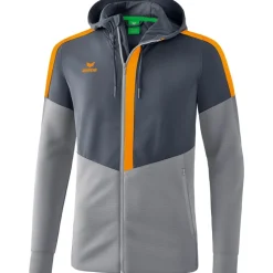 Erima Kinder Trainingsjacke mit Kapuze Squad grau-orange