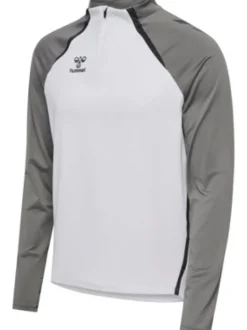 Hummel hmlLEAD 2.0 HALF ZIP white/steel gray