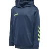Hummel Hmlpromo Kids Poly Hoodie dark denim/lime punch