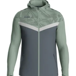 Jako Kapuzenjacke Iconic anthra light/mintgrün/soft grey