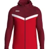Jako Kapuzenjacke Iconic rot/weinrot