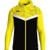 Jako Kapuzenjacke Iconic schwarz/soft yellow