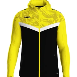 Jako Kapuzenjacke Iconic schwarz/soft yellow