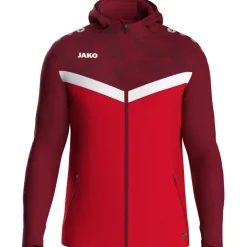 Jako Kapuzenjacke Iconic rot/weinrot