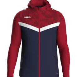 Jako Kapuzenjacke Iconic marine/chili rot
