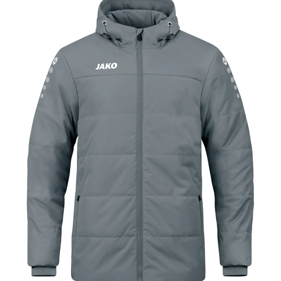 Jako Coachjacke Team mit Kapuze grau
