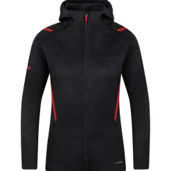 Jako Damen Kapuzenjacke Challenge schwarz-rot
