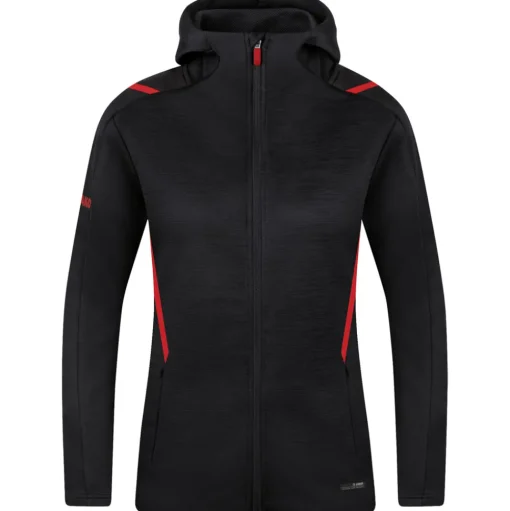 Jako Damen Kapuzenjacke Challenge schwarz-rot
