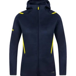 Jako Damen Kapuzenjacke Challenge blau-gelb