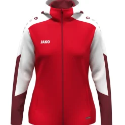 Jako Damen Kapuzenjacke Dynamic Damen rot-weiß-dunkelrot