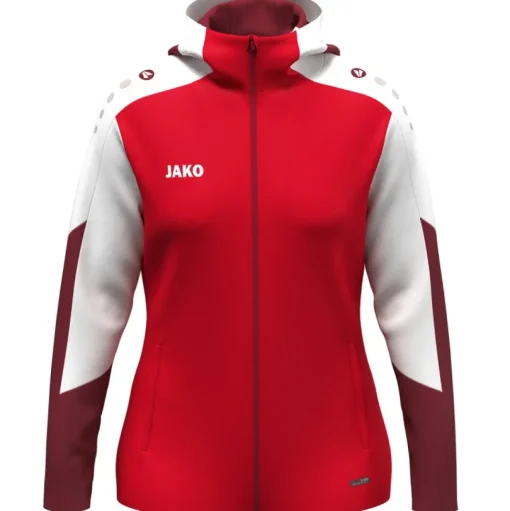 Jako Damen Kapuzenjacke Dynamic Damen rot-weiß-dunkelrot
