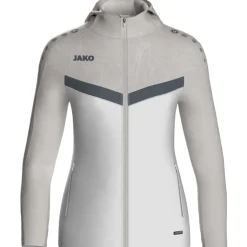 Jako Damen Kapuzenjacke Iconic weiß/soft grey/anthra light