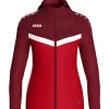 Jako Damen Kapuzenjacke Iconic rot/weinrot