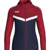 Jako Damen Kapuzenjacke Iconic marine/chili rot
