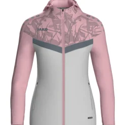 Jako Damen Kapuzenjacke Iconic soft grey/dusky pink/anthra light