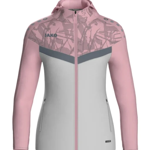 Jako Damen Kapuzenjacke Iconic soft grey/dusky pink/anthra light