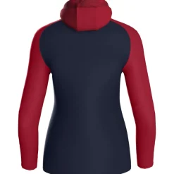 Jako Damen Kapuzenjacke Iconic marine/chili rot