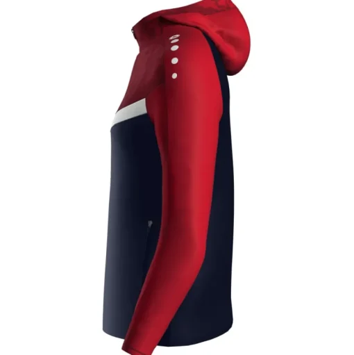 Jako Damen Kapuzenjacke Iconic marine/chili rot