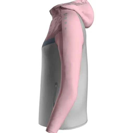 Jako Damen Kapuzenjacke Iconic soft grey/dusky pink/anthra light