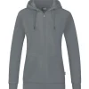 Jako Damen Kapuzenjacke Organic grau