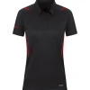 Jako Damen Polo Challenge schwarz-rot